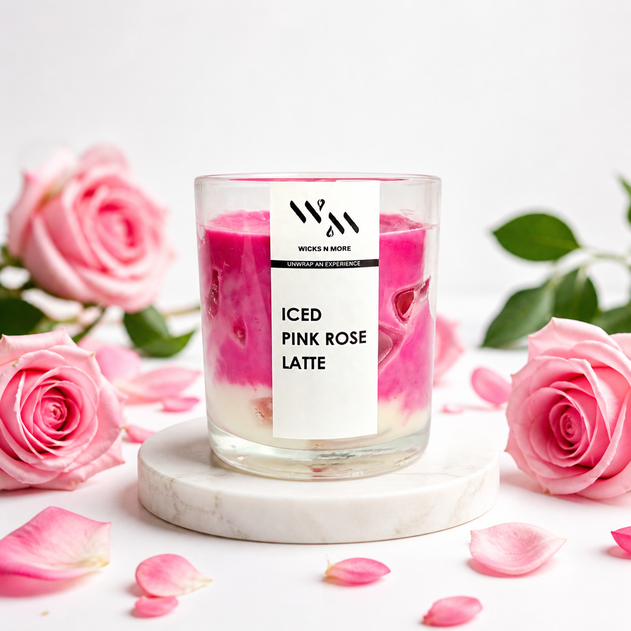 Iced Rose Latte Candle
